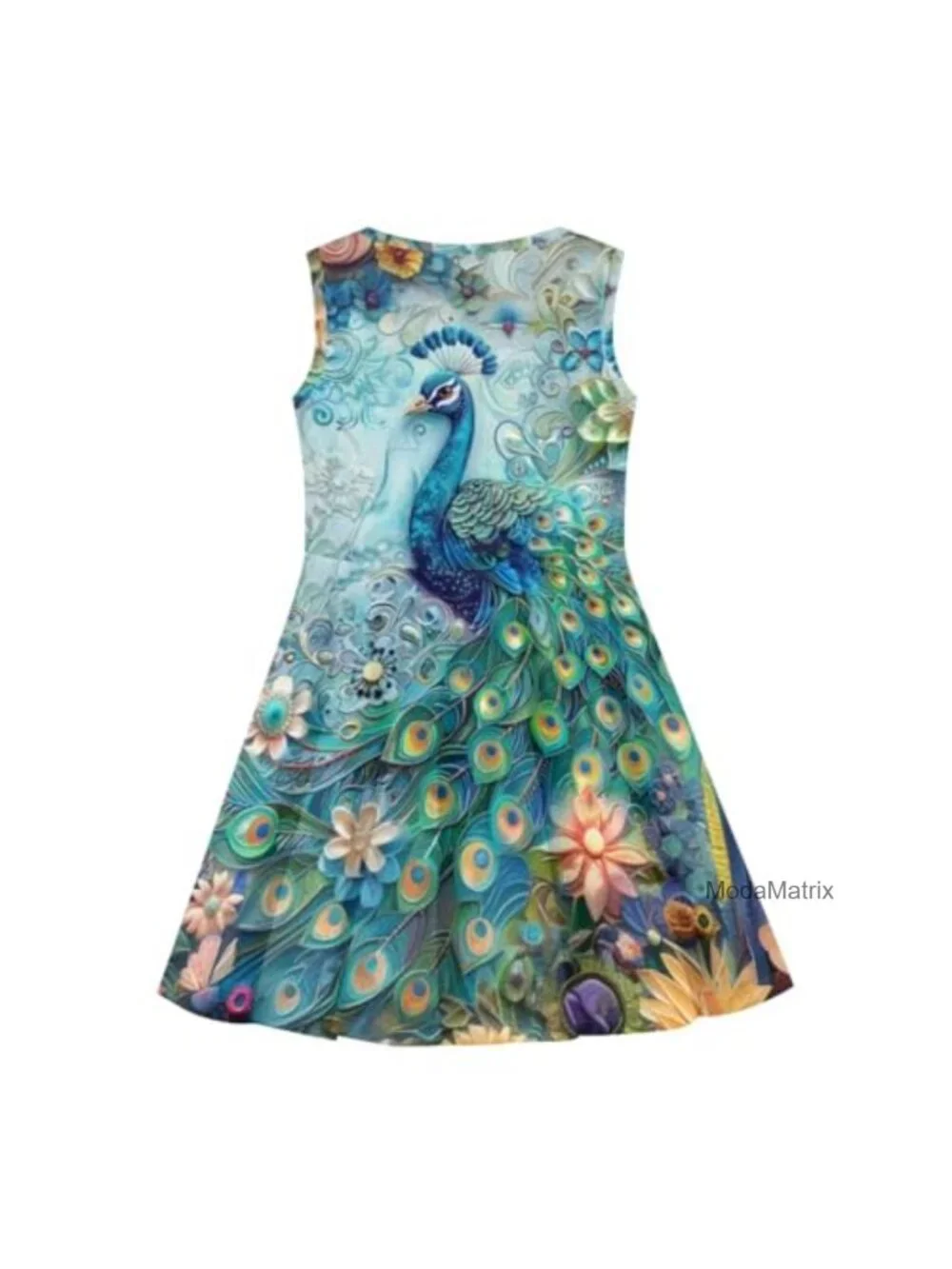 Girls Sleeveless A-Line Swing Dress Polyester Casual Party
